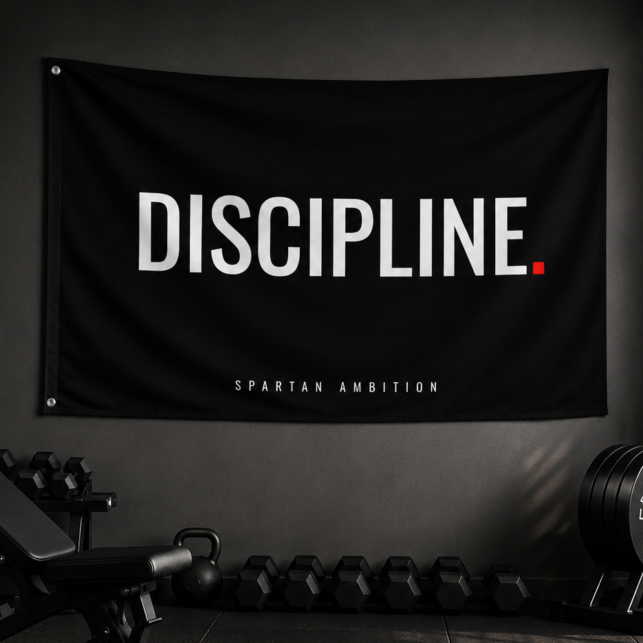 Discipline Wall Flag – Elite Warrior Mindset Banner