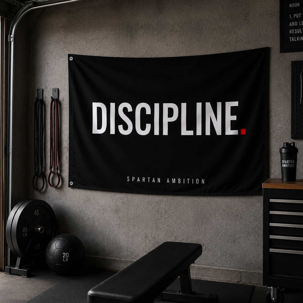 Discipline Wall Flag – Elite Warrior Mindset Banner
