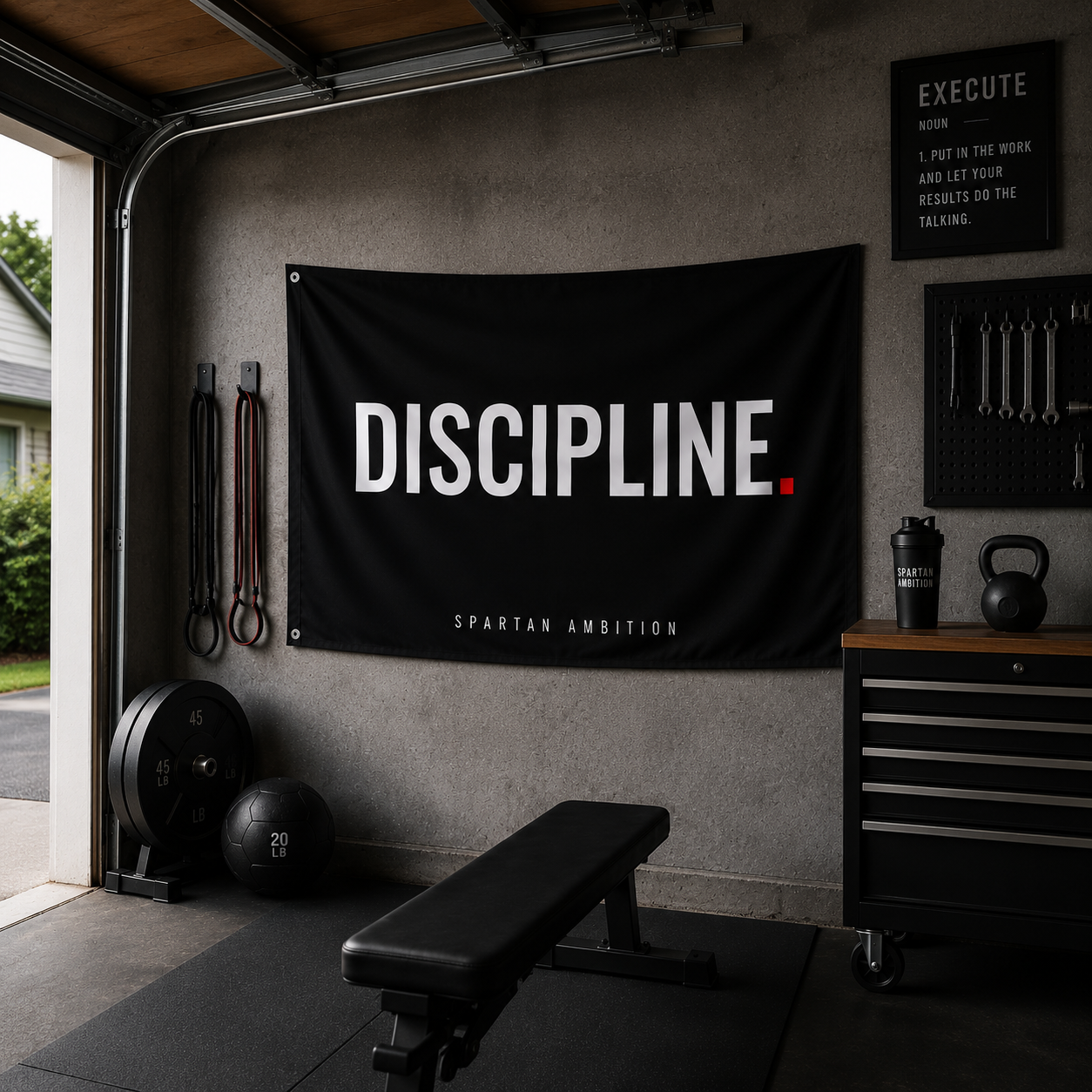 Discipline Wall Flag – Elite Warrior Mindset Banner