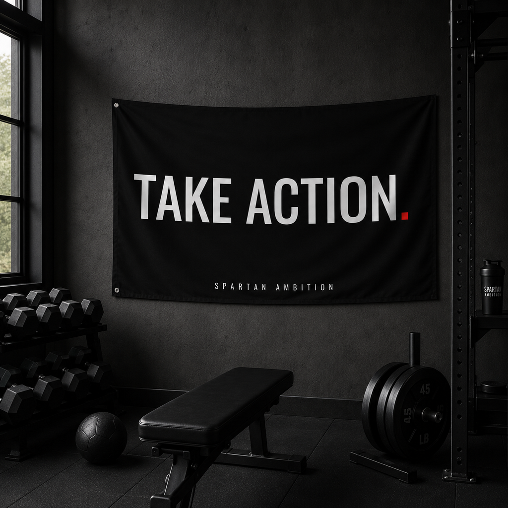 Take Action Motivation Wall Flag – Gym & Mindset Banner