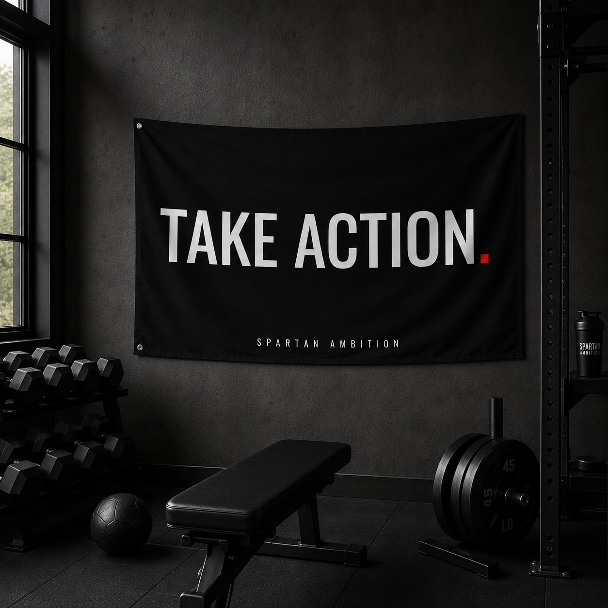 Take Action Motivation Wall Flag – Gym & Mindset Banner