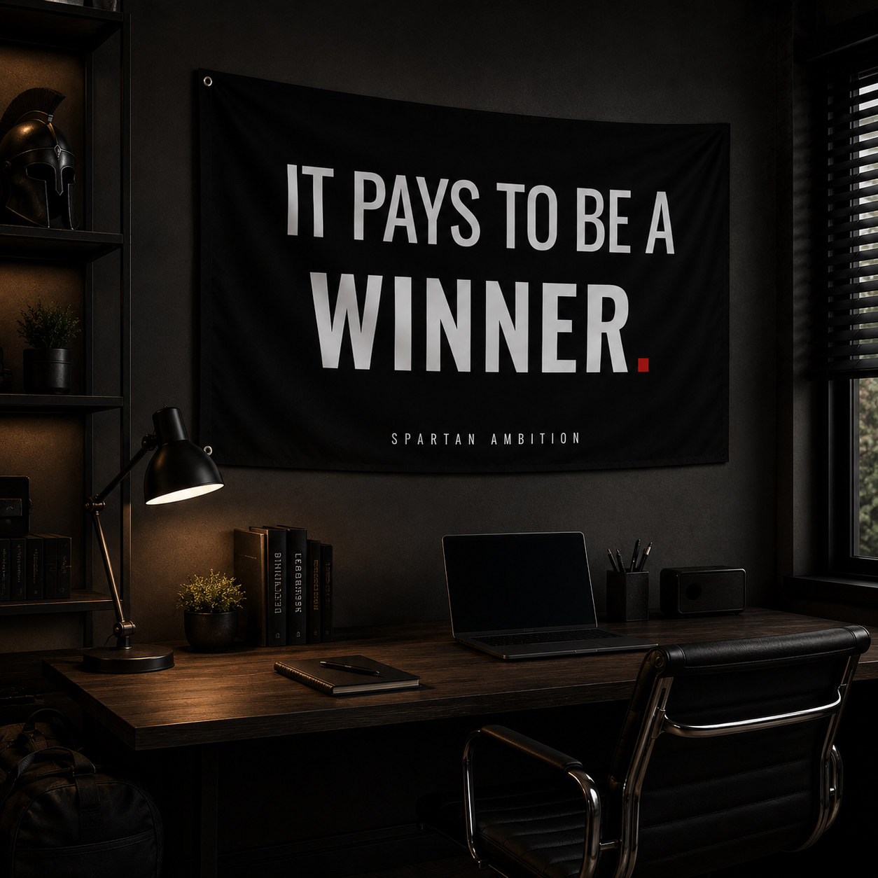 It Pays To Be A Winner Flag – Motivational Gym Wall Flag & Masculine Room Decor