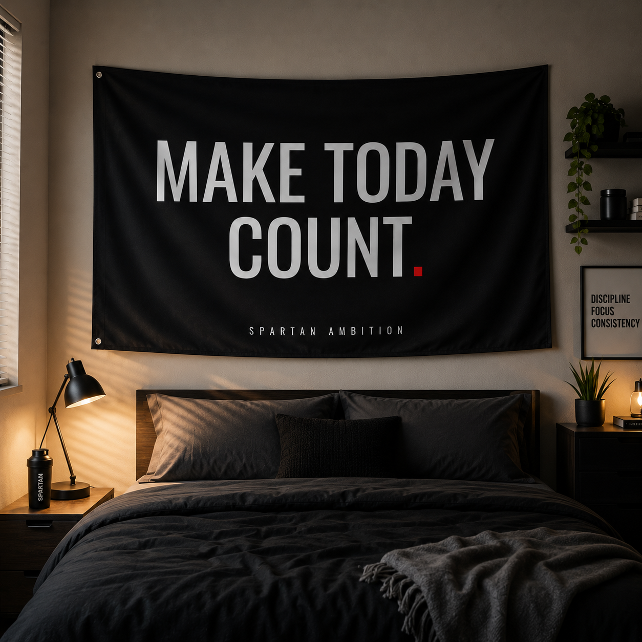 Make Today Count Flag - Motivational Wall Flag for Gym & Room Decor