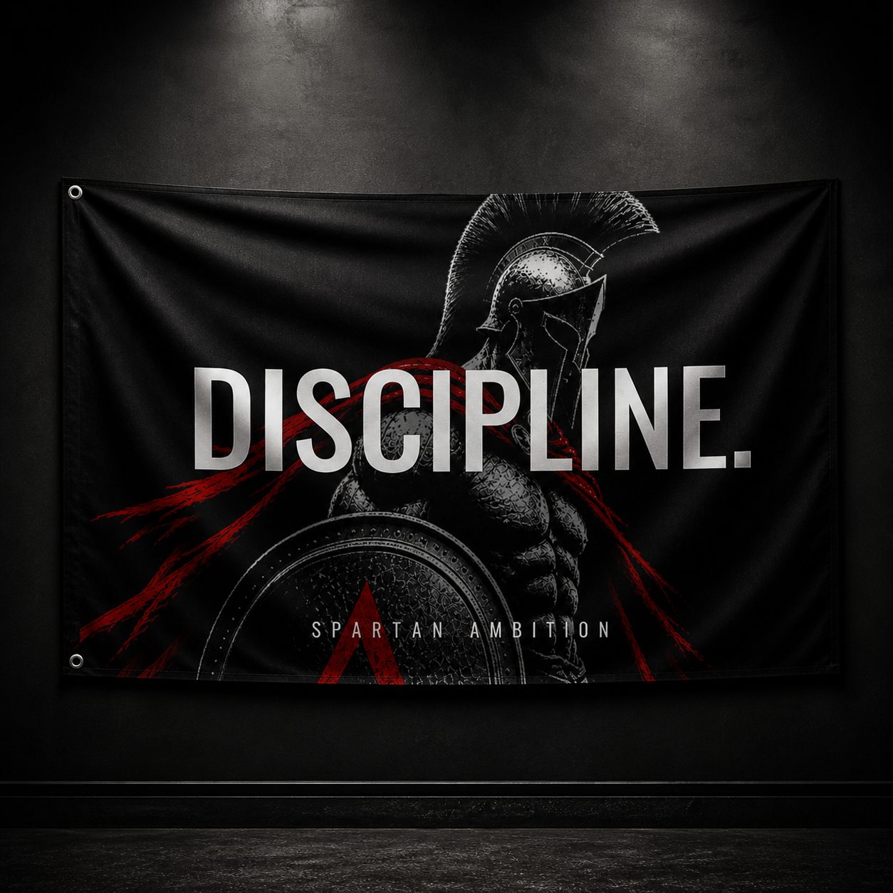 Discipline Spartan Wall Flag – Elite Warrior Mindset Banner