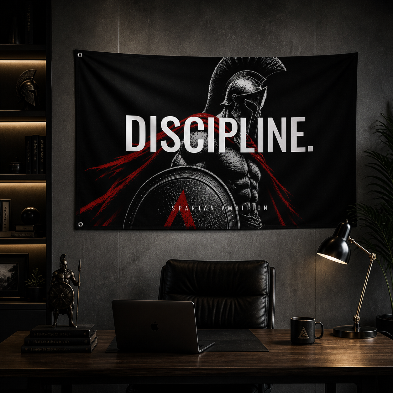 Discipline Spartan Wall Flag – Elite Warrior Mindset Banner