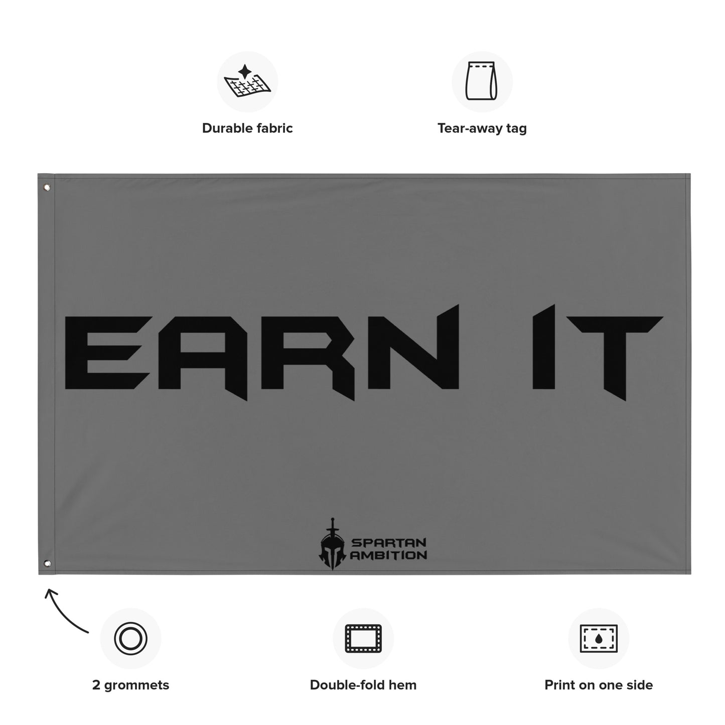 Earn It Flag Grey