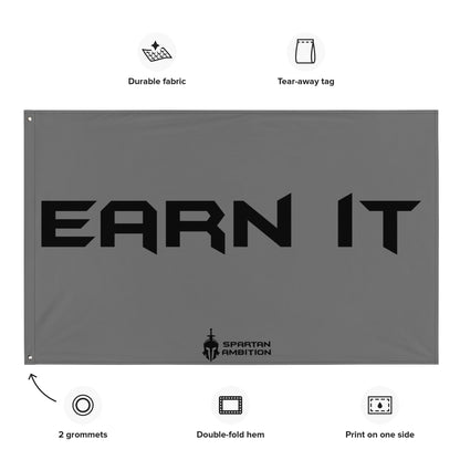 Earn It Flag Grey