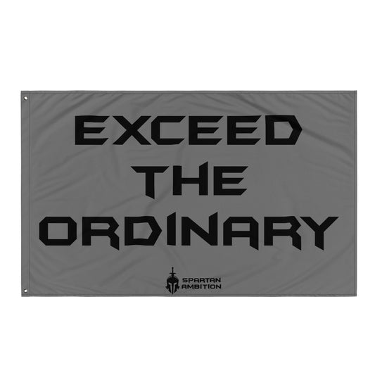Exceed The Ordinary Flag Grey