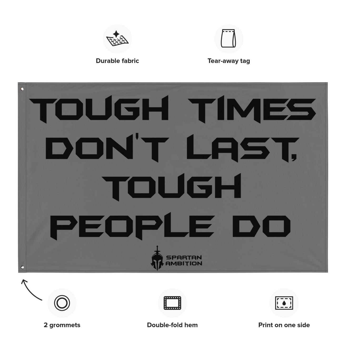 Tough People Last Flag Grey