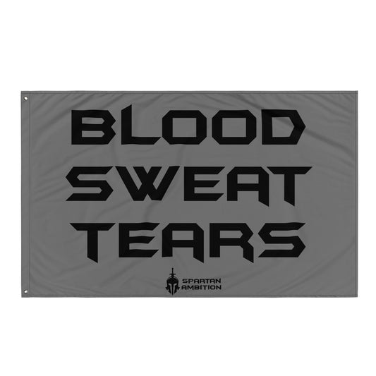 Blood Sweat Tears Flag Grey