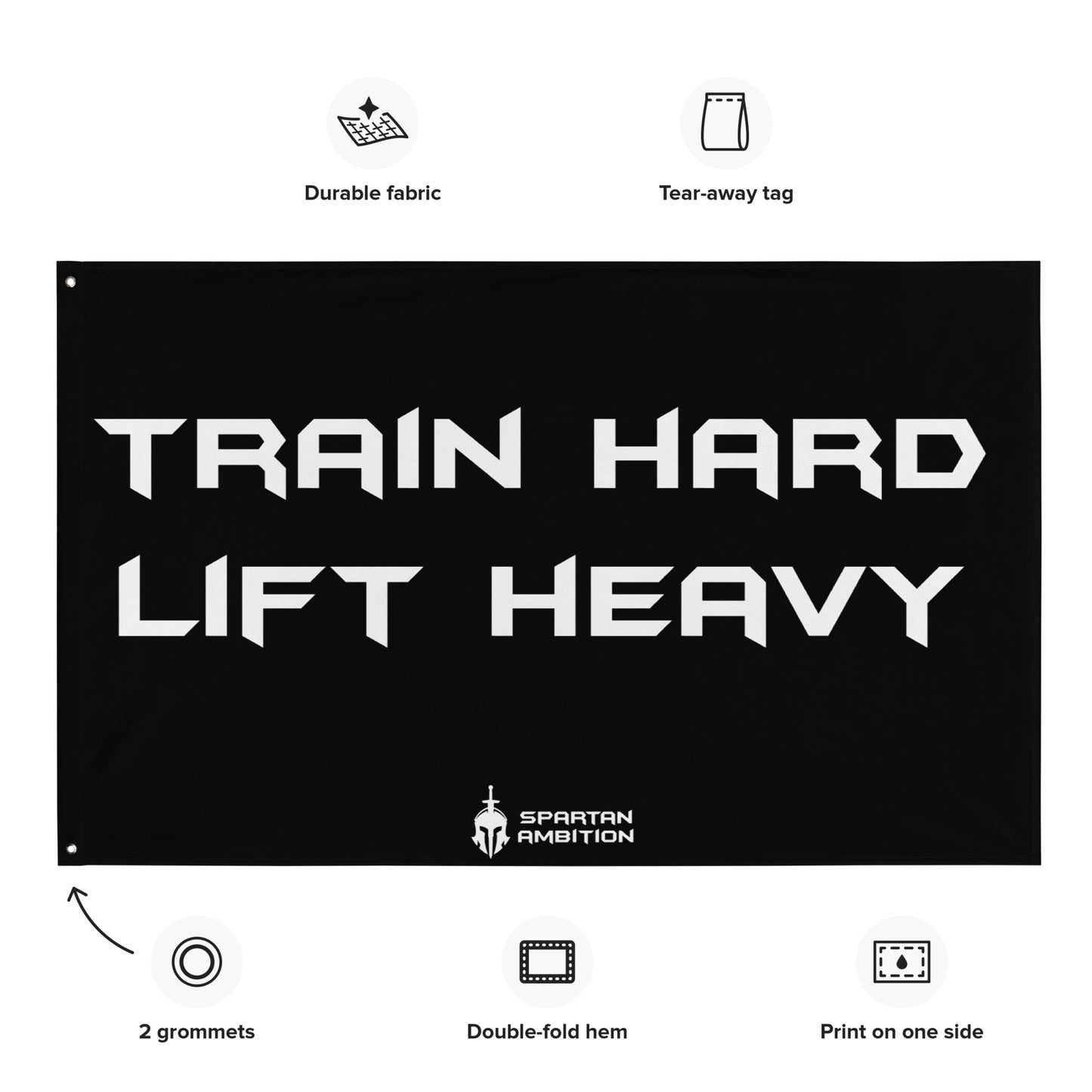 Train Hard Lift Heavy Flag