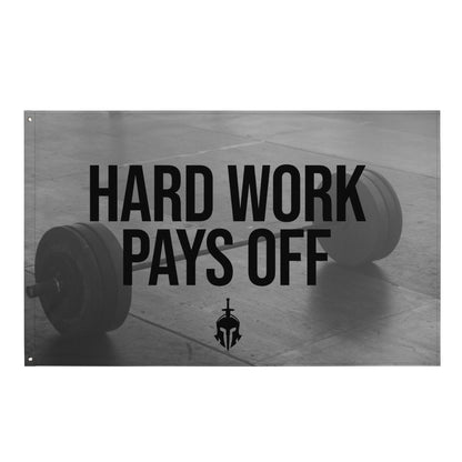 Hard Work Pays Off Barbell Flag