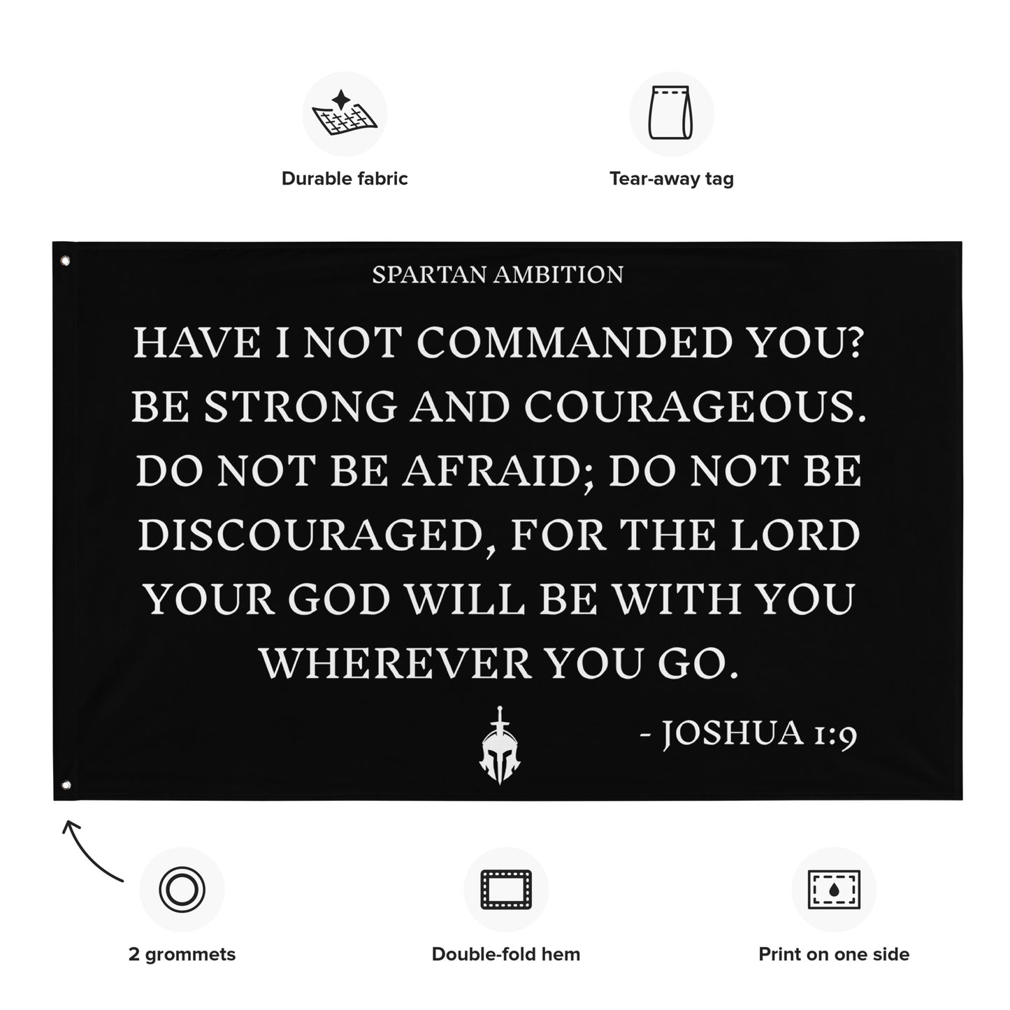 Joshua 1:9 Wall Flag